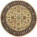 Patina Beige/ Black Wool Rug (6' Round)