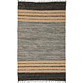 Chindi Grey Leather Rug (4' x 6')