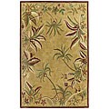 Loire Tan/ Burgundy Wool Rug (8' x 11')
