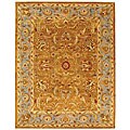 Handmade Heritage Shahi Brown/ Blue Wool Rug (9'6 x 13'6)