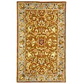 Handmade Heritage Shahi Brown/ Blue Wool Rug (2' x 3')