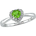 10k White Gold Peridot and Heart-shaped Ring