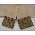 Sherry Kline Pleated Diamond 3-piece Decorative Towel Set