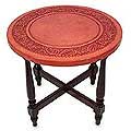 Cedar and Leather 'Lancelot' Table (Peru)
