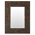 Leather 'Autumn Vineyard' Mirror (Peru)