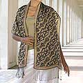 Silk 'Tamarind Leaves' Batik Scarf (Indonesia)
