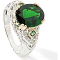 Michael Valitutti 14k Chrome Diopside and1/6ct TDW Diamond Ring
