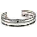 Sterling Essentials Sterling Silver 7-inch Antique Finish Cuff Bracelet