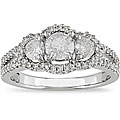 14k White Gold 1ct TDW Diamond 3-stone Ring (I-J, I2-I3)