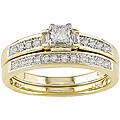 10k Yellow Gold 1/3ct TDW Diamond Bridal Rings Set (G-H, I2-I3)