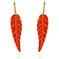 10k Yellow Gold Carnelian Leaf Earrings