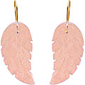10k Yellow Gold Rose Quartz Leaf Earrings