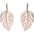 10k Yellow Gold Mother of Pearl Leaf Earrings