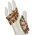 Multi-colored Pearl Elastic Bracelets (Set of 10)