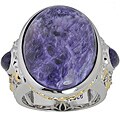 Michael Valitutti Palladium Silver Charoite Ring