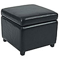 Jonathan Flip-top Black Ottoman