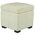 Lorenzo Small Flip-top Off-white Storage Ottoman