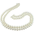 Sterling Silver 2-strand FW Pearl Necklace (9-10 mm)