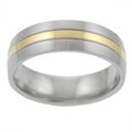 Stainless Steel Goldtone Center Ring