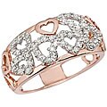 14k White and Pink Gold 1/4ct TDW Diamond Heart Ring (H-I, I1-I2)