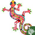 Metal 'Pink Gecko' Wall Art (Haiti)