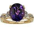Michael Valitutti 14k Gold Amethyst and Diamond Ring