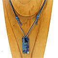 Fused Glass Blue Ice Rectangle Necklace (Chile)