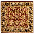 Handmade Heritage Kashan Burgundy/ Black Wool Rug (6' Square)