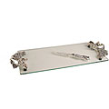 Silverplated Glass Cheese Tray and Knife