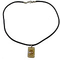 Small Glass Rectangle Ecru Bubble Necklace (Chile)