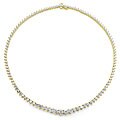 14k Gold 7ct TDW Riviera Diamond Tennis Necklace (F-G, SI-2)