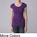Ci Sono by Adi Junior's Ruched Fine-gauge Rib Sweater