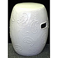 Round White Ceramic Stool