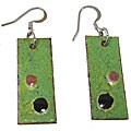 Green and Dotted Rectangular Earrings (Chile)