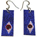 Blue Rectangular Earrings With Dots (Chile)