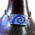 Glass Blue Swirl Rectangular Bracelet (Chile)