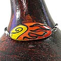 Glass Yellow and Red Oval Bracelet (Chile)