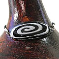 Glass Black and White Swirl Oval Bracelet (Chile)