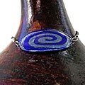 Oval Blue Swirl Glass Bracelet (Chile)