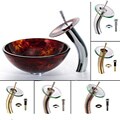 Kraus 14-inch Fire Opal Glass Sink/ Waterfall Faucet
