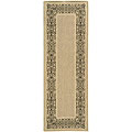 Indoor/ Outdoor Ocean Sand/ Black Runner (2'4 x 6'7)