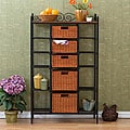 Storage Shelves with Rattan Baskets
