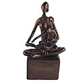 Handcrafted Mother and Child Reading Sculpture