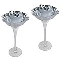 Glass Rose on Stem Candleholders (Set of 2)