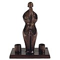 Mother and Daughter Aluminum Shabbat Candleholder