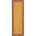 Courtyard Indoor/ Outdoor Oceanview Natural/ Red Polypropylene Runner (2'4 x ...