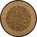 Courtyard Indoor/ Outdoor Oasis Brown/ Natural Polypropylene Rug (6'7 Round)
