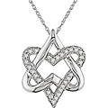 10k White Gold 1/4ct TDW Diamond Heart Necklace (I-J, I2-I3)