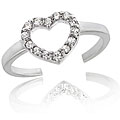 Icz Stonez Sterling Silver CZ Heart Toe Ring