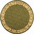 Courtyard Indoor/ Outdoor Kaii Olive/ Natural Polypropylene Rug (5'3 Round)